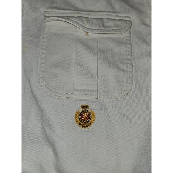 Vintage J.Riggings Hunting Horn Button Down Shirt Medium Men's White Embroidered - Picture 6 of 10